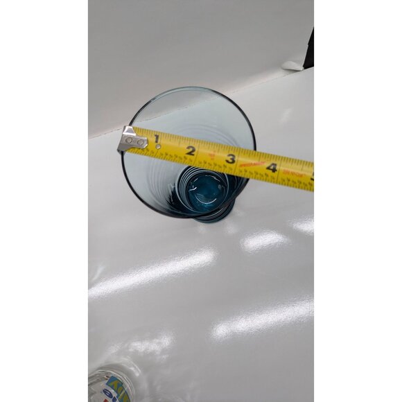 Libbey Nexus Blue Vintage Retro Glass Drinking Vessel Mid-Century Ribbed Base - Picture 9 of 13